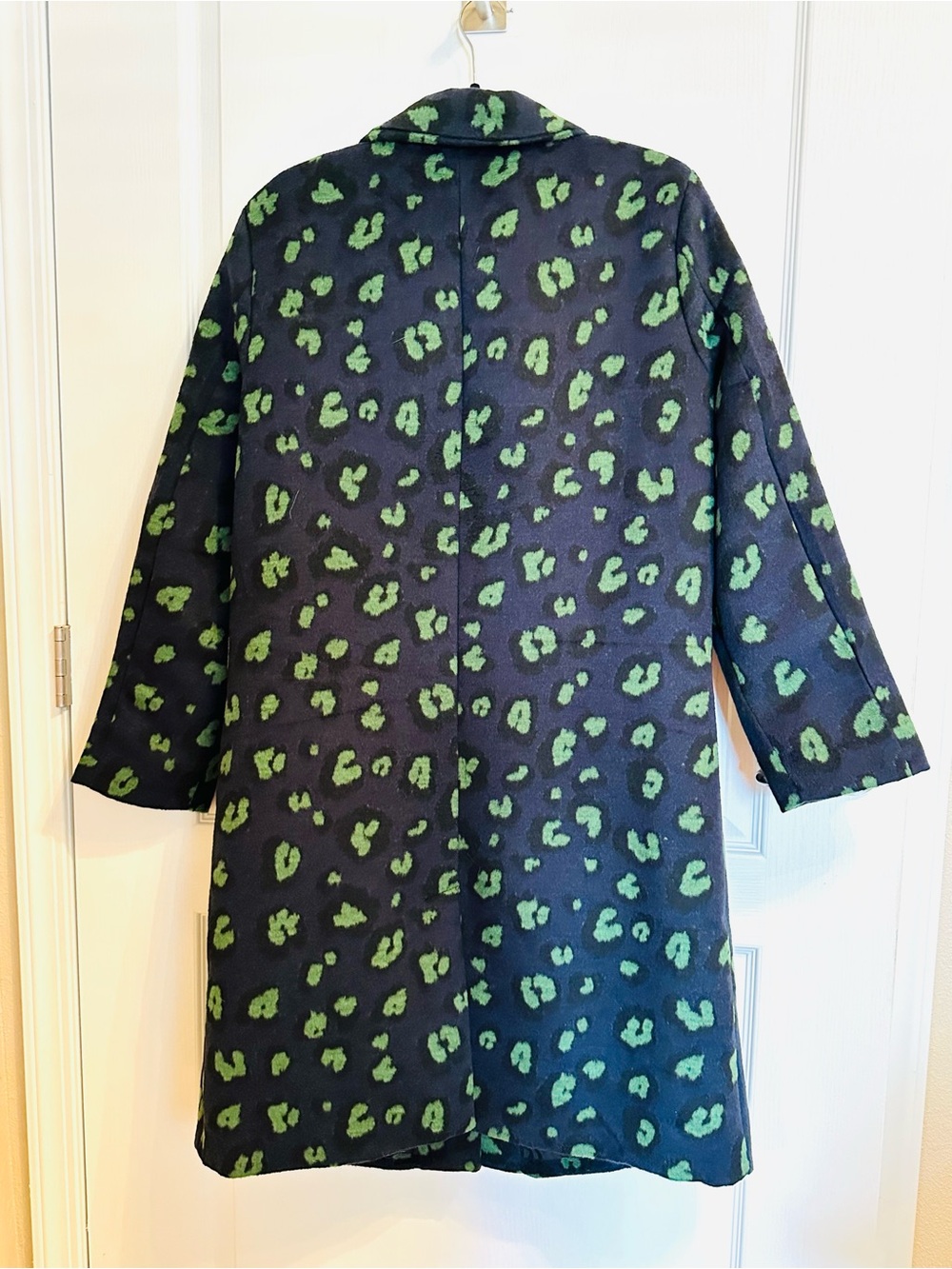 Brave Soul Leopard Print Coat Blue Green Statement Coat (14 US) (NEW) - Picture 2 of 6